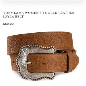 TONY LAMA WOMEN'S TOOLED LEATHER
LAYLA BELT Size 32